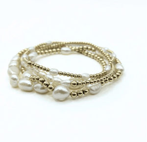 Petite Row Rice Pearl Bracelet