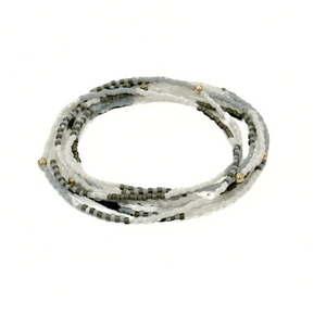 Maui 7 Stack Bracelets - Gray, Cotton, Graphite