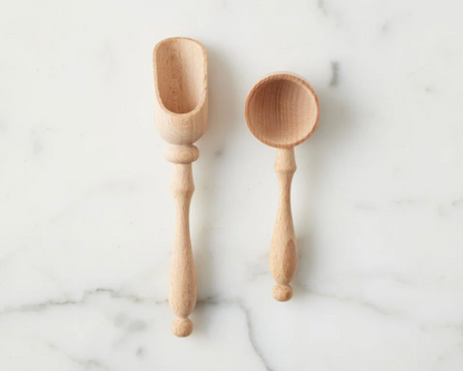 Beechwood Salt and Sugar Spoon Set