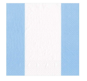 Bandol Stripe Paper Cocktail Napkins in Light Blue