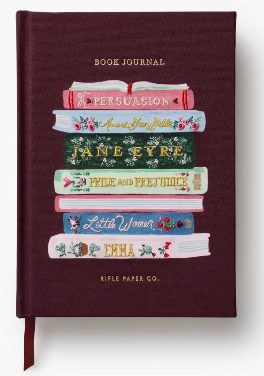 Book Journal with book stack design on a white background