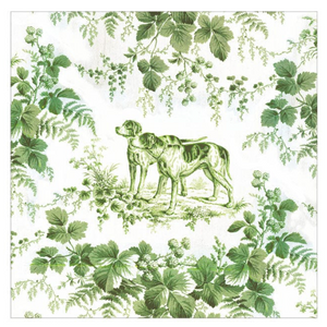 Hunting Toile Evergreen Cocktail Napkins