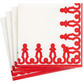 Dessin Passementerie Paper Linen Cocktail Napkins in Red