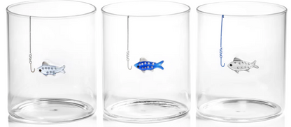 Tidal Sip Glass Tumblers, 3-Piece Assorted Set