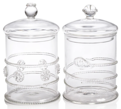 Juliet Lidded Glass Jars 2 pcs Assorted