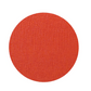 Red circular object with textured surface on a white background