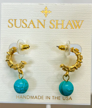 Carolina Drop Hoops Aqua