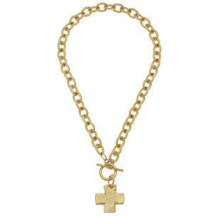 Cross Toggle Necklace 20"