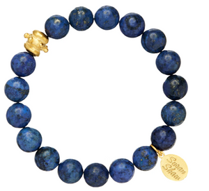 Blue & White Lapis Gold Bracelet
