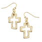 Square Cross Earrings Gold
