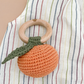 Cotton Crochet Rattle Orange Pumpkin