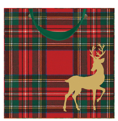 Royal Plaid Reindeer Gift Bags
