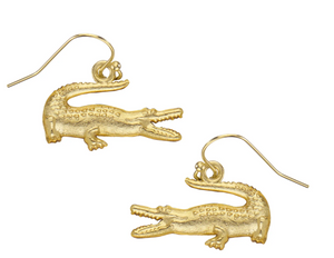 Gold Alligator Charm Earrings