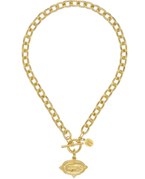 Gold 16" Alligator Toggle Necklace