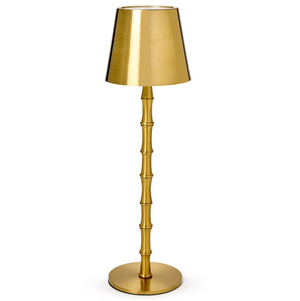 LED portable cordless gold bamboo table lamp