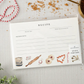 Set of recipe cards with illustrations on a textured surface