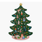 Decorative Christmas tree with cartoon characters and ornaments on a white background