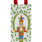 Decorative wine bag with a nutcracker design on a white background