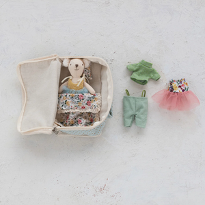 Fabric suitcase w/ Doll