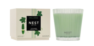 Nest candle and packaging on a white background