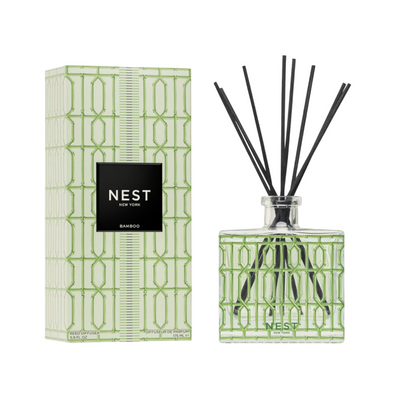 NEST New York Bamboo diffuser with packaging on a white background
