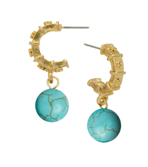 Carolina Drop Hoops Aqua