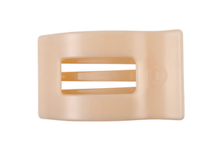 Almond Beige Medium Flat Rectangle Hair Clip