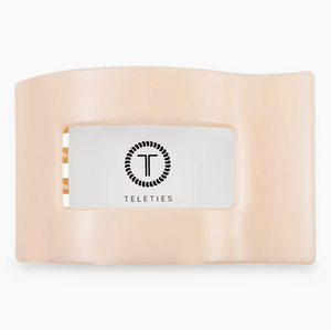 Almond Beige Flat Rectangle Large Hair Clip