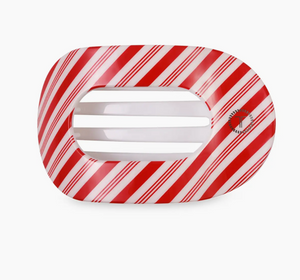 Candy Cane Crush Flat Round Medium Hair Clip