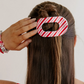 Candy Cane Crush Flat Round Medium Hair Clip