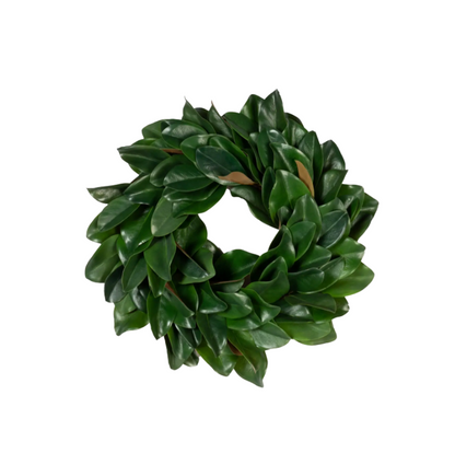 Green leafy wreath on a white background