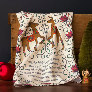 O Come All Ye Christmas Tea Towel- Full Color