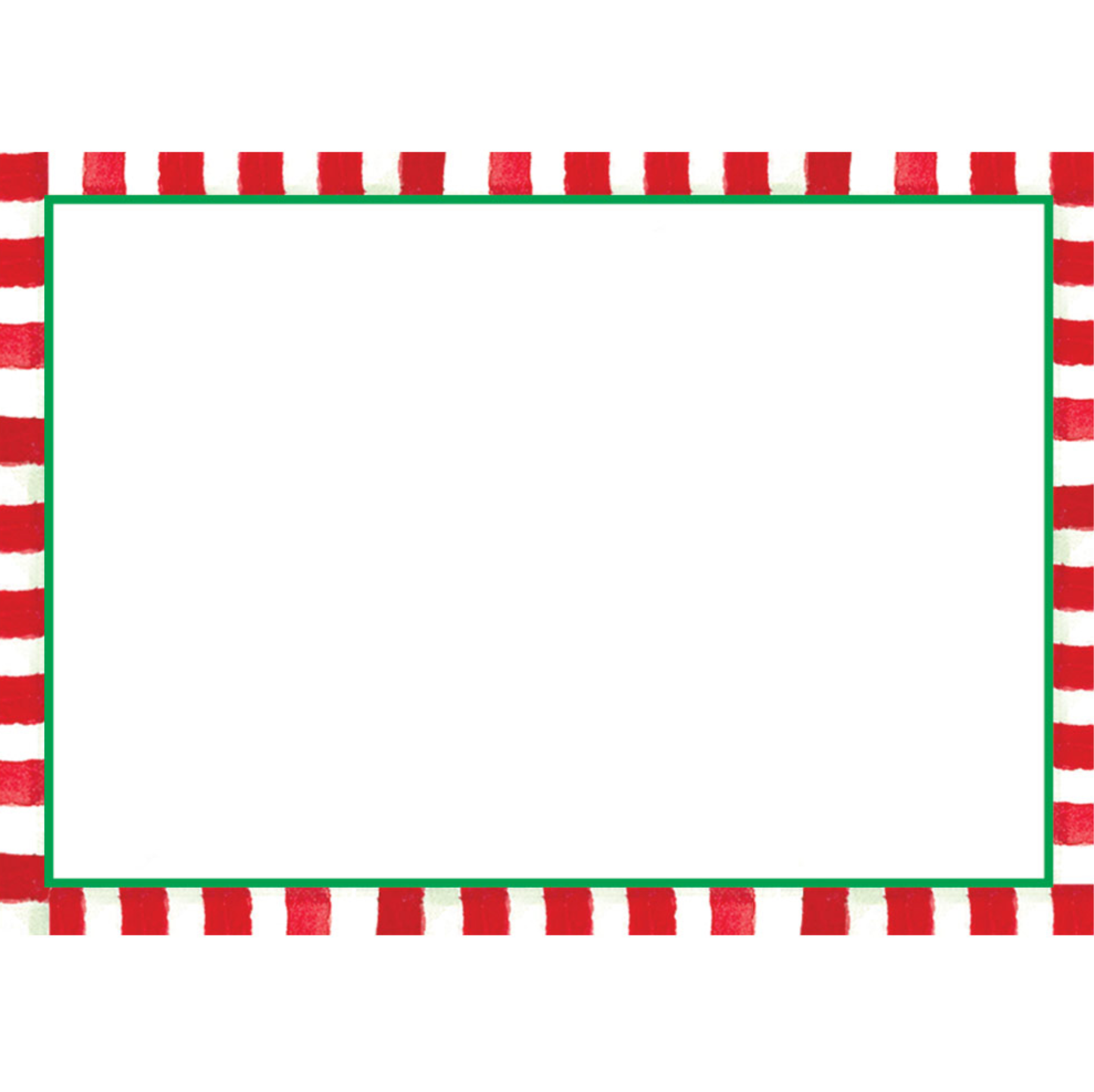 Rectangular border with red and white horizontal stripes and a green center on a white background