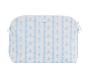 Ribbon Floral Blue Goodie Cosmetic Bag