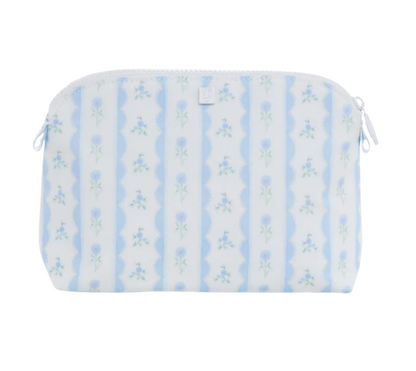 Ribbon Floral Blue Goodie Cosmetic Bag