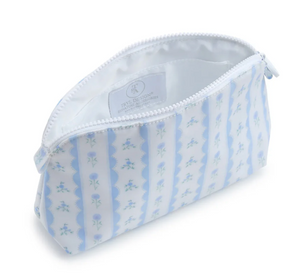 Ribbon Floral Blue Goodie Cosmetic Bag