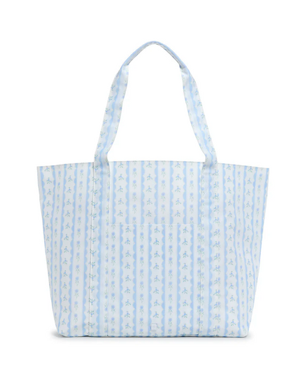 Ribbon Floral Blue X- Large Tote