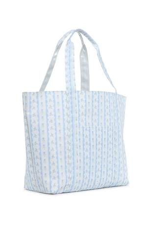 Ribbon Floral Blue X- Large Tote