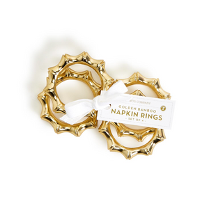 Gold Bamboo Napkin Rings s/4