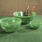 Delphine Glass Bowl Multi Green 12"