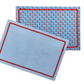 S/4 Red, White and Bloom Double Sided Fabric Placemat