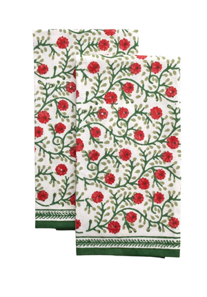 Stephanie Red & amp Green Tea Towels