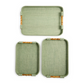 Monaco Set of 3 Green Faux Seagrass Nested Decorative Rectangle Trays