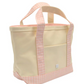 Canvas Natural with Gingham Taffy Trim Mini Tote