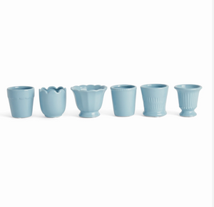 Blue Mirabelle Mini Cachepots, assoorted designs