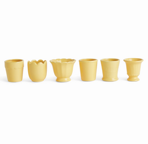 Yellow Mirabelle Mini Cachepots, assorted designs