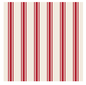 Red Linen Stripe Guest Napkins