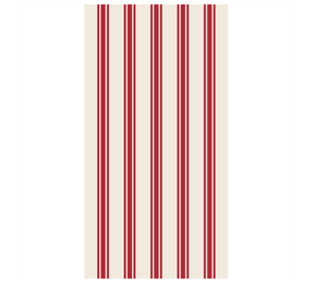 Red Linen Stripe Guest Napkins