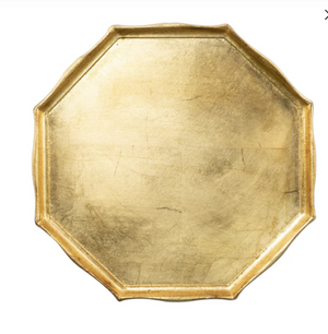 Florentine Wooden Accessories Gold Octagonal Tray