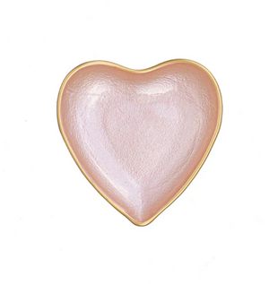 Baroque Glass Pink Heart Cocktail Plate